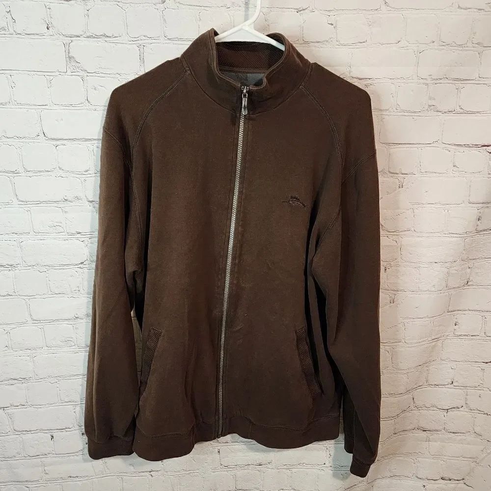 Men's Tommy Bahama full zip sweater 100% pima cotton, size Medium